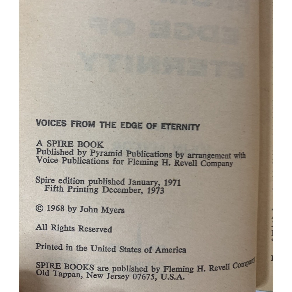 Vintage Voices From the Edge of Eternity What Is Life After Death Paperback Book - Picture 4 of 4